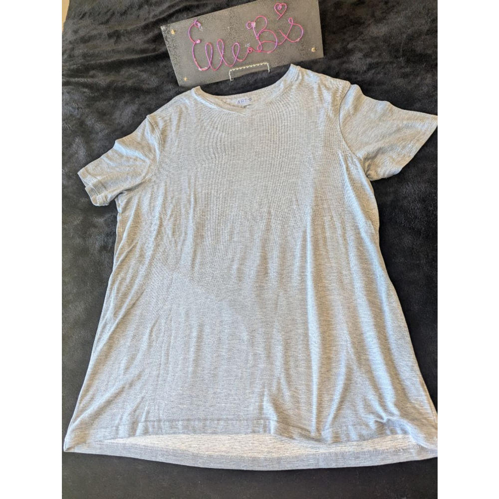 EUC APT 9 Blue/White Heathered Mens Seriously Soft Luxe V Neck Sleep Tee L